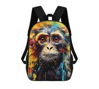 sinyumoney Zaino Per Bambini, Borsa Scolastica Colorful Monkey Portrait -2 Zaino Per Studenti Di Grande Capacità, Zaino Per Ragazzi, Ragazze, Adulti, Adolescenti 17inch