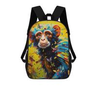 sinyumoney Zaino Per Bambini, Borsa Scolastica Colorful Monkey with Butterflies Zaino Per Studenti Di Grande Capacità, Zaino Per Ragazzi, Ragazze, Adulti, Adolescenti 17inch