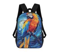 sinyumoney Zaino Per Bambini, Borsa Scolastica Colorful Parrot on Branch Digital Art Zaino Per Studenti Di Grande Capacità, Zaino Per Ragazzi, Ragazze, Adulti, Adolescenti 17inch