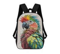 sinyumoney Zaino Per Bambini, Borsa Scolastica Colorful Parrot Portrait Zaino Per Studenti Di Grande Capacità, Zaino Per Ragazzi, Ragazze, Adulti, Adolescenti 17inch