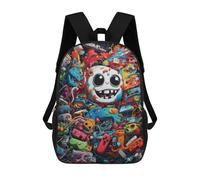sinyumoney Zaino Per Bambini, Borsa Scolastica Colorful Retro Gaming Collage Zaino Per Studenti Di Grande Capacità, Zaino Per Ragazzi, Ragazze, Adulti, Adolescenti 17inch