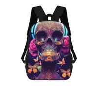 sinyumoney Zaino Per Bambini, Borsa Scolastica Colorful Skull Artwork-8 Zaino Per Studenti Di Grande Capacità, Zaino Per Ragazzi, Ragazze, Adulti, Adolescenti 17inch