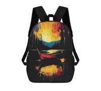 sinyumoney Zaino Per Bambini, Borsa Scolastica Drifting Into Fire - Expressionist Abstract Boat Scene Zaino Per Studenti Di Grande Capacità, Zaino Per Ragazzi, Ragazze, Adulti, Adolescenti 17inch