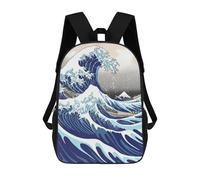 sinyumoney Zaino Per Bambini, Borsa Scolastica Full Great Wave Kanagawa Zaino Per Studenti Di Grande Capacità, Zaino Per Ragazzi, Ragazze, Adulti, Adolescenti 17inch