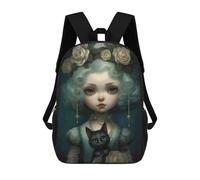 sinyumoney Zaino Per Bambini, Borsa Scolastica Girl with Black Cat Zaino Per Studenti Di Grande Capacità, Zaino Per Ragazzi, Ragazze, Adulti, Adolescenti 17inch