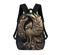 sinyumoney Zaino Per Bambini, Borsa Scolastica Golden Phoenix Wings Zaino Per Studenti Di Grande Capacità, Zaino Per Ragazzi, Ragazze, Adulti, Adolescenti 17inch