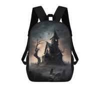 sinyumoney Zaino Per Bambini, Borsa Scolastica Gothic Haunted House Scene Zaino Per Studenti Di Grande Capacità, Zaino Per Ragazzi, Ragazze, Adulti, Adolescenti 17inch