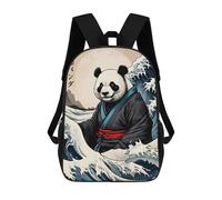 sinyumoney Zaino Per Bambini, Borsa Scolastica Great Wave of Panda Zaino Per Studenti Di Grande Capacità, Zaino Per Ragazzi, Ragazze, Adulti, Adolescenti 17inch
