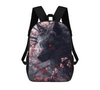 sinyumoney Zaino Per Bambini, Borsa Scolastica Japanese Black Kitsune Fox Zaino Per Studenti Di Grande Capacità, Zaino Per Ragazzi, Ragazze, Adulti, Adolescenti 17inch