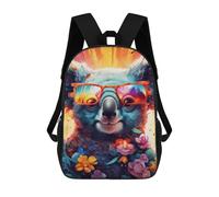 sinyumoney Zaino Per Bambini, Borsa Scolastica Koala in Sunglasses with Flowers Zaino Per Studenti Di Grande Capacità, Zaino Per Ragazzi, Ragazze, Adulti, Adolescenti 17inch