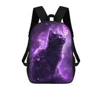 sinyumoney Zaino Per Bambini, Borsa Scolastica Magic Cat with Butterfly Zaino Per Studenti Di Grande Capacità, Zaino Per Ragazzi, Ragazze, Adulti, Adolescenti 17inch