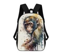 sinyumoney Zaino Per Bambini, Borsa Scolastica Monkey Watercolor Zaino Per Studenti Di Grande Capacità, Zaino Per Ragazzi, Ragazze, Adulti, Adolescenti 17inch