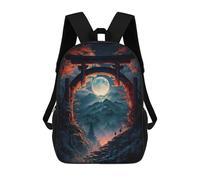 sinyumoney Zaino Per Bambini, Borsa Scolastica Moonlight And Orange Gate Zaino Per Studenti Di Grande Capacità, Zaino Per Ragazzi, Ragazze, Adulti, Adolescenti 17inch