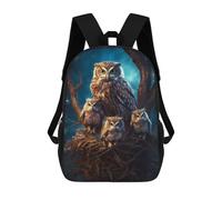 sinyumoney Zaino Per Bambini, Borsa Scolastica Owl with Owlets at Night Zaino Per Studenti Di Grande Capacità, Zaino Per Ragazzi, Ragazze, Adulti, Adolescenti 17inch