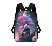 sinyumoney Zaino Per Bambini, Borsa Scolastica Panda on A Wooden Boat Under A Full Moon Zaino Per Studenti Di Grande Capacità, Zaino Per Ragazzi, Ragazze, Adulti, Adolescenti 17inch