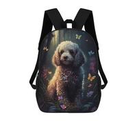 sinyumoney Zaino Per Bambini, Borsa Scolastica Poodle Butterfly Zaino Per Studenti Di Grande Capacità, Zaino Per Ragazzi, Ragazze, Adulti, Adolescenti 17inch