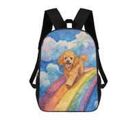 sinyumoney Zaino Per Bambini, Borsa Scolastica Poodle on Rainbow Bridge Zaino Per Studenti Di Grande Capacità, Zaino Per Ragazzi, Ragazze, Adulti, Adolescenti 17inch