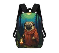 sinyumoney Zaino Per Bambini, Borsa Scolastica Pug Wizard Retro Pixel Art Zaino Per Studenti Di Grande Capacità, Zaino Per Ragazzi, Ragazze, Adulti, Adolescenti 17inch