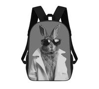 sinyumoney Zaino Per Bambini, Borsa Scolastica Rabbit Animals Portrait Zaino Per Studenti Di Grande Capacità, Zaino Per Ragazzi, Ragazze, Adulti, Adolescenti 17inch