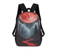 sinyumoney Zaino Per Bambini, Borsa Scolastica Red Moonlit Forest Path Zaino Per Studenti Di Grande Capacità, Zaino Per Ragazzi, Ragazze, Adulti, Adolescenti 17inch