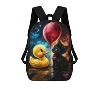 sinyumoney Zaino Per Bambini, Borsa Scolastica Rubber Duck And Kitten Zaino Per Studenti Di Grande Capacità, Zaino Per Ragazzi, Ragazze, Adulti, Adolescenti 17inch