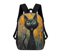 sinyumoney Zaino Per Bambini, Borsa Scolastica Screaming Black Cat Zaino Per Studenti Di Grande Capacità, Zaino Per Ragazzi, Ragazze, Adulti, Adolescenti 17inch