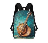 sinyumoney Zaino Per Bambini, Borsa Scolastica Seashell Guitar Oil Painting Zaino Per Studenti Di Grande Capacità, Zaino Per Ragazzi, Ragazze, Adulti, Adolescenti 17inch