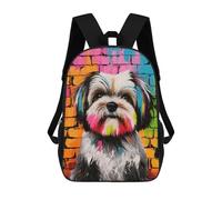 sinyumoney Zaino Per Bambini, Borsa Scolastica Shih Tzu Dog Graffiti Zaino Per Studenti Di Grande Capacità, Zaino Per Ragazzi, Ragazze, Adulti, Adolescenti 17inch