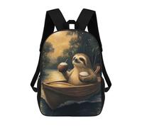 sinyumoney Zaino Per Bambini, Borsa Scolastica Sloth on A Boat with Cocktails Zaino Per Studenti Di Grande Capacità, Zaino Per Ragazzi, Ragazze, Adulti, Adolescenti 17inch
