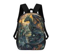 sinyumoney Zaino Per Bambini, Borsa Scolastica Stained Tail Dragon Zaino Per Studenti Di Grande Capacità, Zaino Per Ragazzi, Ragazze, Adulti, Adolescenti 17inch