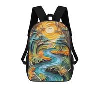 sinyumoney Zaino Per Bambini, Borsa Scolastica Sun over The River Zaino Per Studenti Di Grande Capacità, Zaino Per Ragazzi, Ragazze, Adulti, Adolescenti 17inch