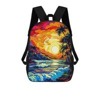 sinyumoney Zaino Per Bambini, Borsa Scolastica Sunset Palm Beachscape -2 Zaino Per Studenti Di Grande Capacità, Zaino Per Ragazzi, Ragazze, Adulti, Adolescenti 17inch
