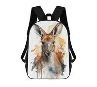 sinyumoney Zaino Per Bambini, Borsa Scolastica Watercolor Kangaroo Portrait Zaino Per Studenti Di Grande Capacità, Zaino Per Ragazzi, Ragazze, Adulti, Adolescenti 17inch
