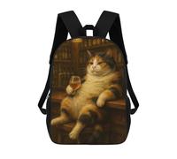 sinyumoney Zaino Per Bambini, Calico Cat Drinking at The Bar Zaino Scolastico Di Grande Capacità Per Studenti, Zaino Per Ragazzi, Ragazze, Adulti, Adolescenti 17inch