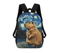 sinyumoney Zaino Per Bambini Capybara Starry Night Per Ragazzi E Ragazze, Zaino Da Viaggio Per Bambini, Zaino Scolastico Per Adolescenti 17inch