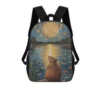 sinyumoney Zaino Per Bambini, Capybara Under Starry Sky Zaino Scolastico Di Grande Capacità Per Studenti, Zaino Per Ragazzi, Ragazze, Adulti, Adolescenti 17inch
