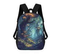 sinyumoney Zaino Per Bambini Cartoni Animati Da 17 Pollici, Zaino Casual Da Viaggio Con Stampa 3D, Zaino Moderno Per Bambini E Ragazze, Zaino Di Grande Capacità., Morning In Mushroom Forest, 17"