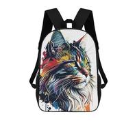 sinyumoney Zaino Per Bambini Colorful Abstract Cat Art-18 Per Ragazzi E Ragazze, Zaino Da Viaggio Per Bambini, Zaino Scolastico Per Adolescenti 17inch