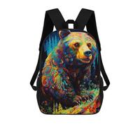 sinyumoney Zaino Per Bambini, Colorful Bear Illustration-4 Zaino Scolastico Di Grande Capacità Per Studenti, Zaino Per Ragazzi, Ragazze, Adulti, Adolescenti 17inch