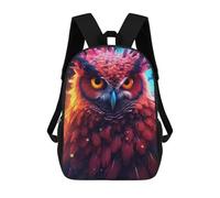 sinyumoney Zaino Per Bambini Colorful Fantasy Owl Artwork -1 Zaino Scolastico 3D Borsa Scolastica Zaino Scolastico Per Bambini Borse Scolastiche Zaino Alla Moda Con Tasca Borse Per Libri 17inch
