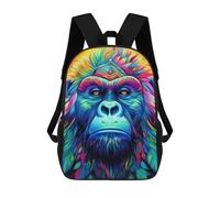 sinyumoney Zaino Per Bambini Colorful Gorilla Portrait -3 Per Ragazzi E Ragazze, Zaino Da Viaggio Per Bambini, Zaino Scolastico Per Adolescenti 17inch