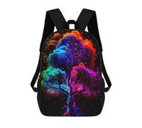 sinyumoney Zaino Per Bambini Colorful Neon Tree Artwork Zaino Scolastico 3D Borsa Scolastica Zaino Scolastico Per Bambini Borse Scolastiche Zaino Alla Moda Con Tasca Borse Per Libri 17inch