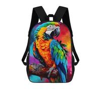 sinyumoney Zaino Per Bambini, Colorful Parrot Artwork Zaino Scolastico Di Grande Capacità Per Studenti, Zaino Per Ragazzi, Ragazze, Adulti, Adolescenti 17inch