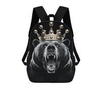 sinyumoney Zaino Per Bambini Con Stampa 3D Bear King Per Studenti Scolastici, Zaini, Borse A Tracolla, Borse Per Libri 17inch