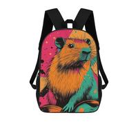 sinyumoney Zaino Per Bambini Con Stampa 3D Capybara Pop Art Capybara Pop Art Illustration Vibrant Modern Animal Art Per Studenti Scolastici, Zaini, Borse A Tracolla, Borse Per Libri 17inch