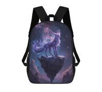 sinyumoney Zaino Per Bambini Con Stampa 3D Celestial Fox on Floating Island Per Studenti Scolastici, Zaini, Borse A Tracolla, Borse Per Libri 17inch
