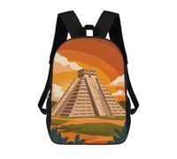sinyumoney Zaino Per Bambini Con Stampa 3D Chichen Itza Pyramid Per Studenti Scolastici, Zaini, Borse A Tracolla, Borse Per Libri 17inch