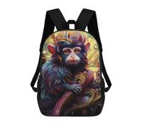 sinyumoney Zaino Per Bambini Con Stampa 3D Colorful Monkey in Fantasy Forest Per Studenti Scolastici, Zaini, Borse A Tracolla, Borse Per Libri 17inch