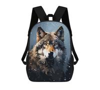 sinyumoney Zaino Per Bambini Con Stampa 3D Cool Wolf Winter Pixel Art Per Studenti Scolastici, Zaini, Borse A Tracolla, Borse Per Libri 17inch