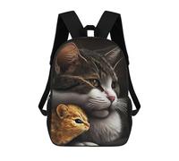 sinyumoney Zaino Per Bambini Con Stampa 3D Cute Cat And Mouse Per Studenti Scolastici, Zaini, Borse A Tracolla, Borse Per Libri 17inch